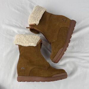 NWT Ozark Trail Suede Waterproof Ankle Booties with Faux Fur Trim